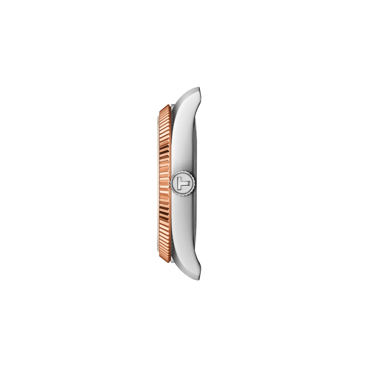 Profile view of the watch case Tissot Ballade 34mm