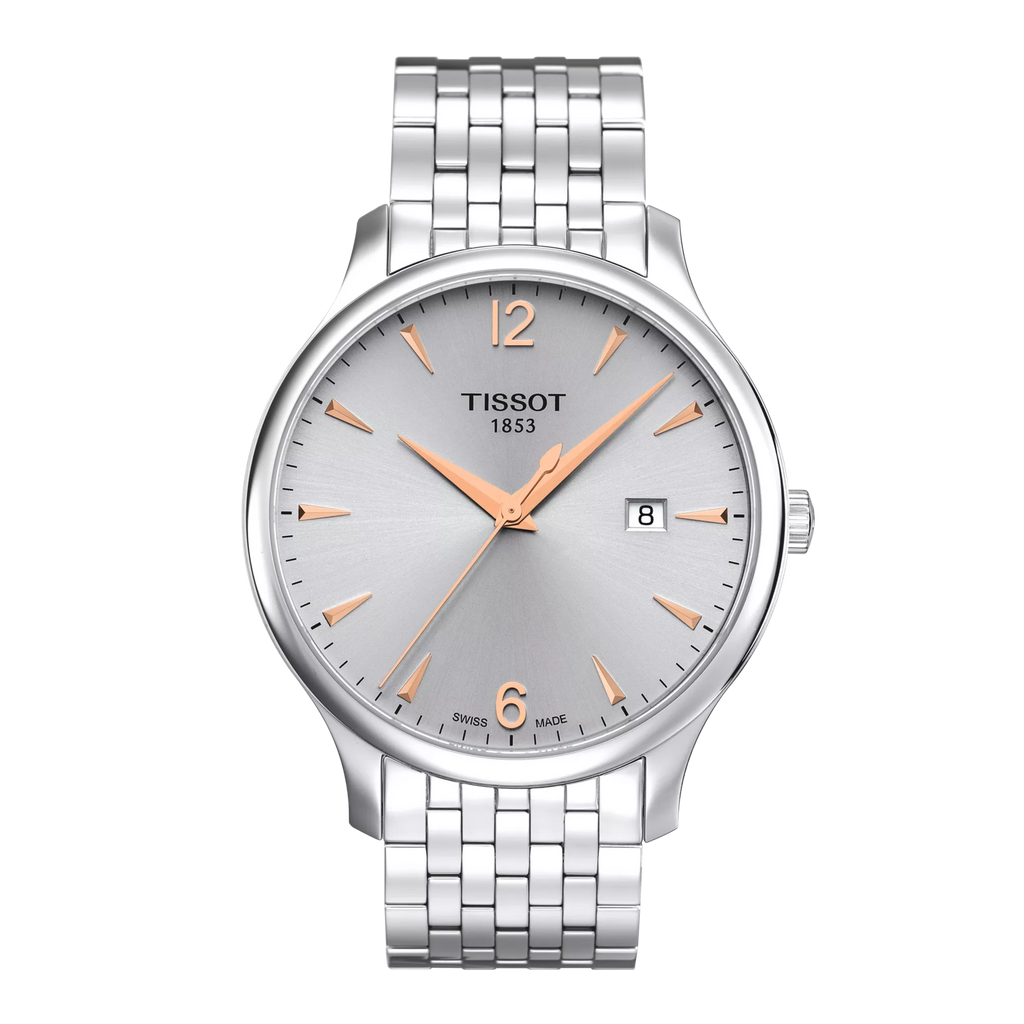 Front view of the watch Tissot Tradition