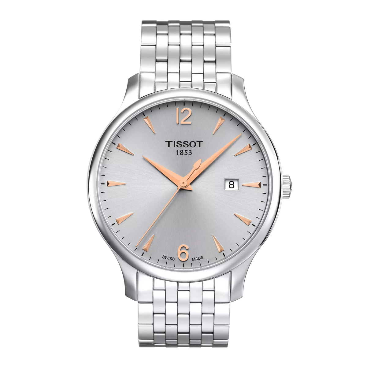 Front view of the watch Tissot Tradition