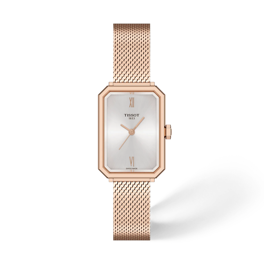 Front view of the watch Tissot SRV 30mm with shadow