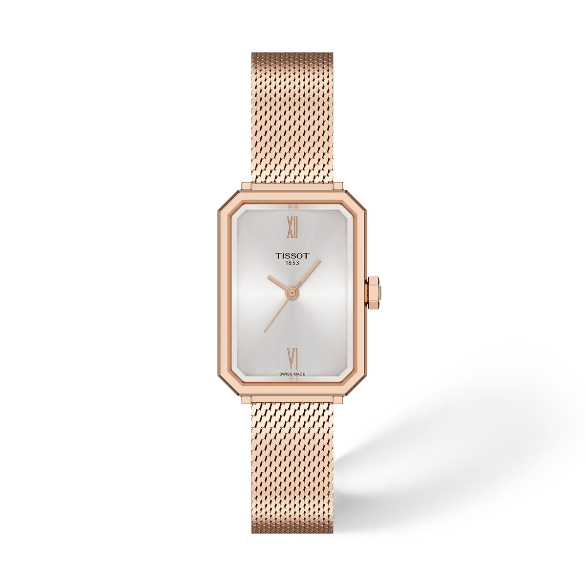 Front view of the watch Tissot SRV 30mm with shadow