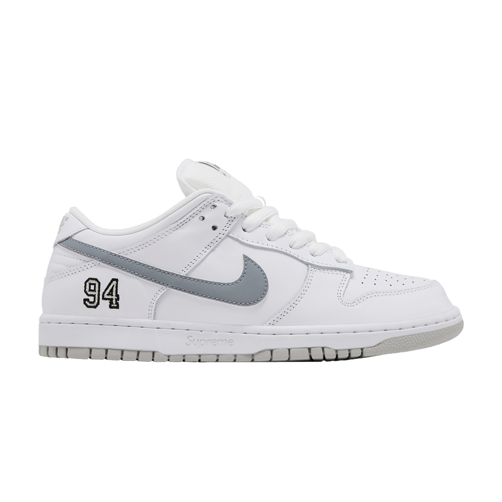 Supreme x Nike Dunk Low SB - White Metallic Silver
