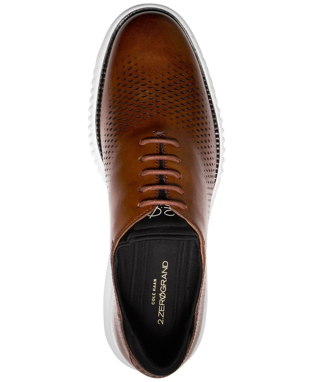 Cole Haan Men's 2.Zerogrand Laser Wing Oxford Shoes - British Tan, Ivory - 8