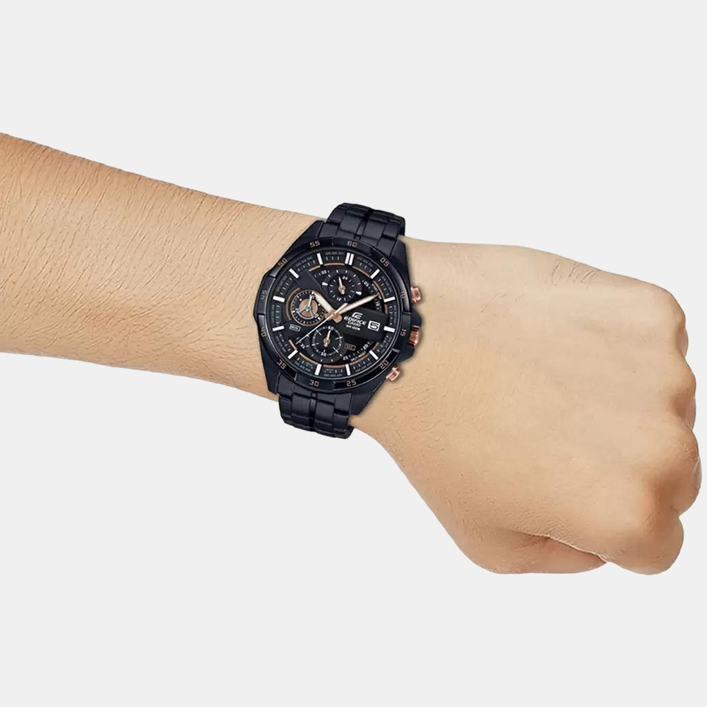Casio Edifice Men Quartz Black Dial Chronograph Stainless Steel Watch EX493 - 5