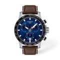 Front view of the watch Tissot Supersport Chrono 45.5mm with shadow