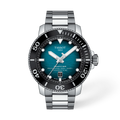 Front view of the watch Tissot Seastar 2000 46mm with shadow