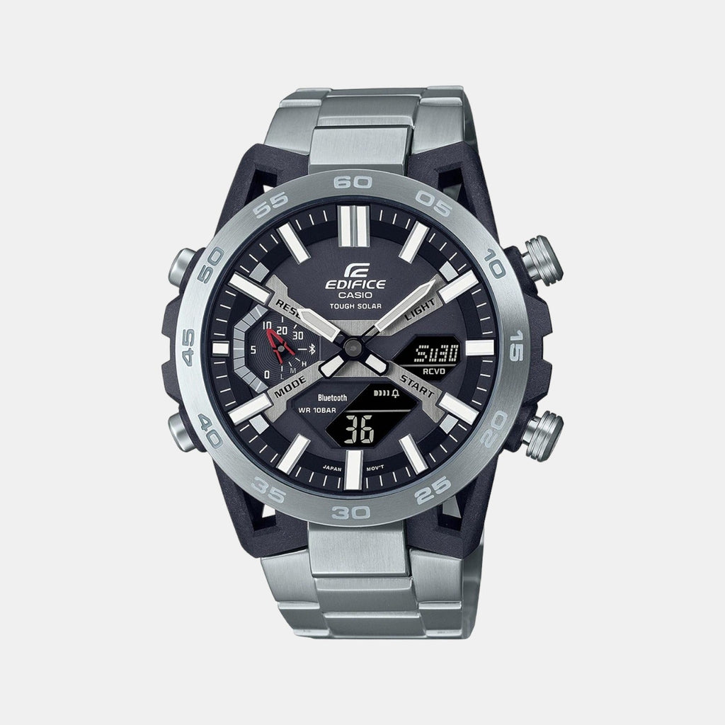 Casio Edifice Men Quartz Black Dial Analog-Digital Stainless Steel Watch ED564 - 1