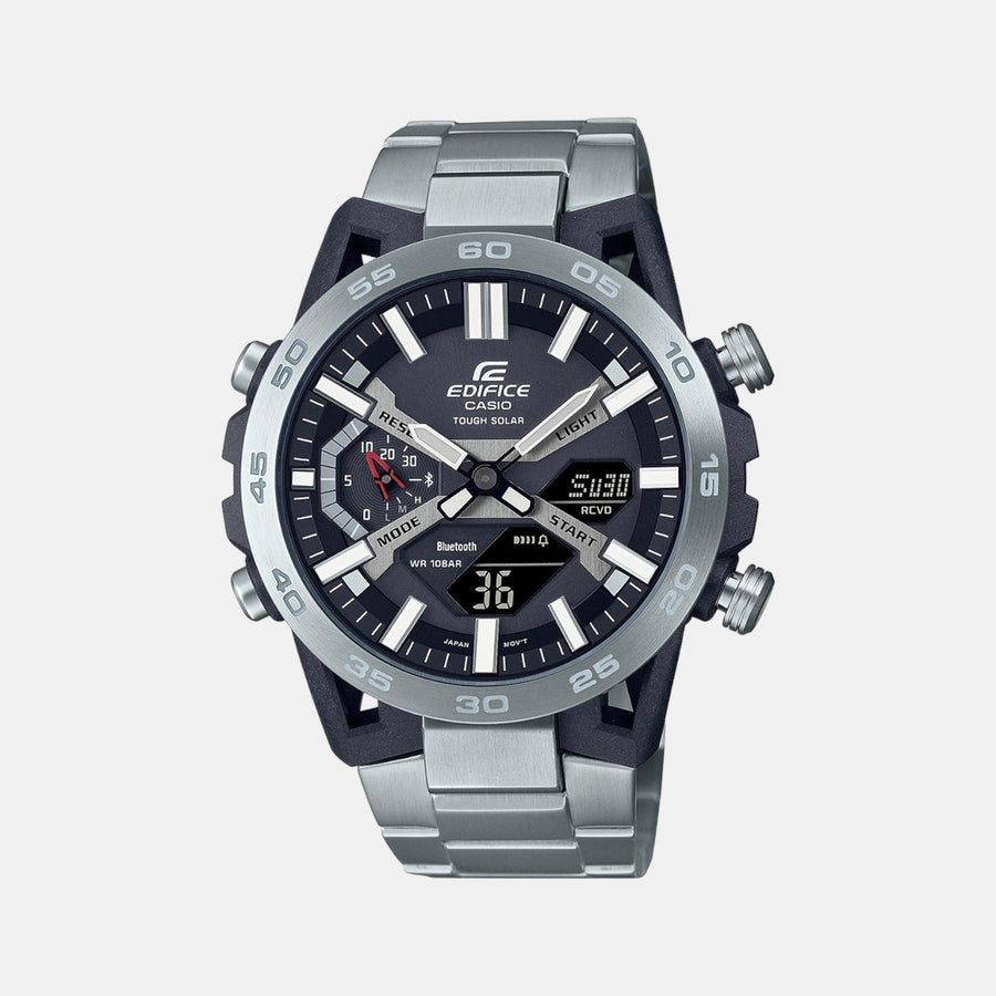 Casio Edifice Men Quartz Black Dial Analog-Digital Stainless Steel Watch ED564