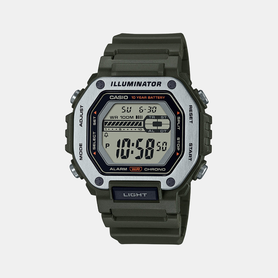 Casio Youth Men Quartz Green Dial Digital Resin Watch D301