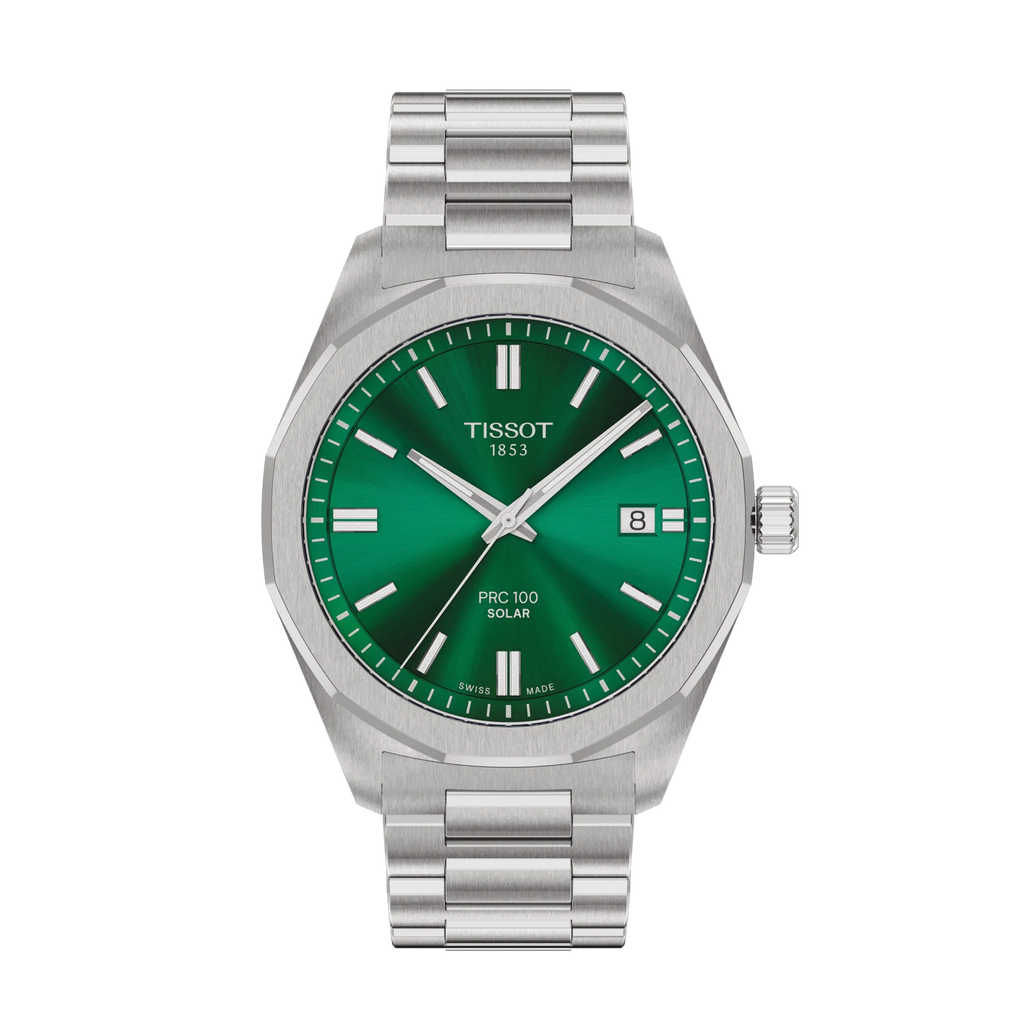Front view of the watch Tissot PRC 100 Solar 39mm