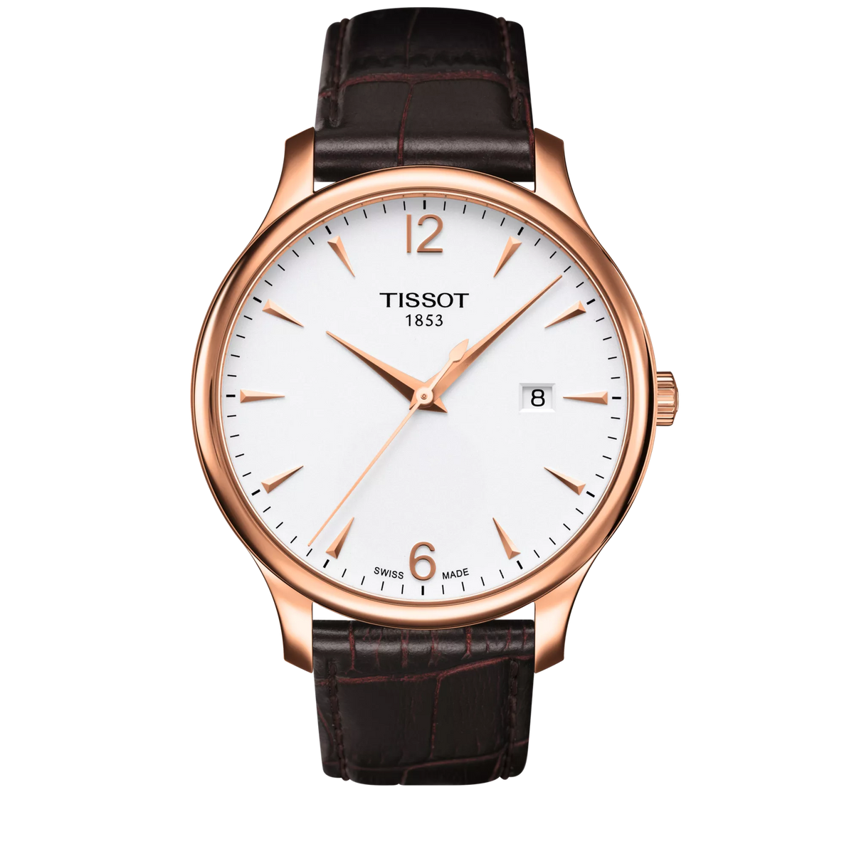 Front view of the watch Tissot Tradition