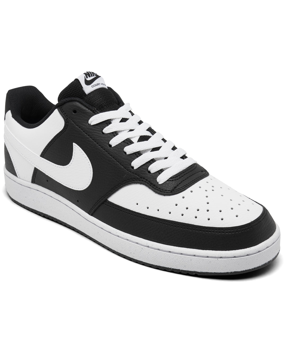 Nike Men's Court Vision Low Casual Sneakers - Black, White
