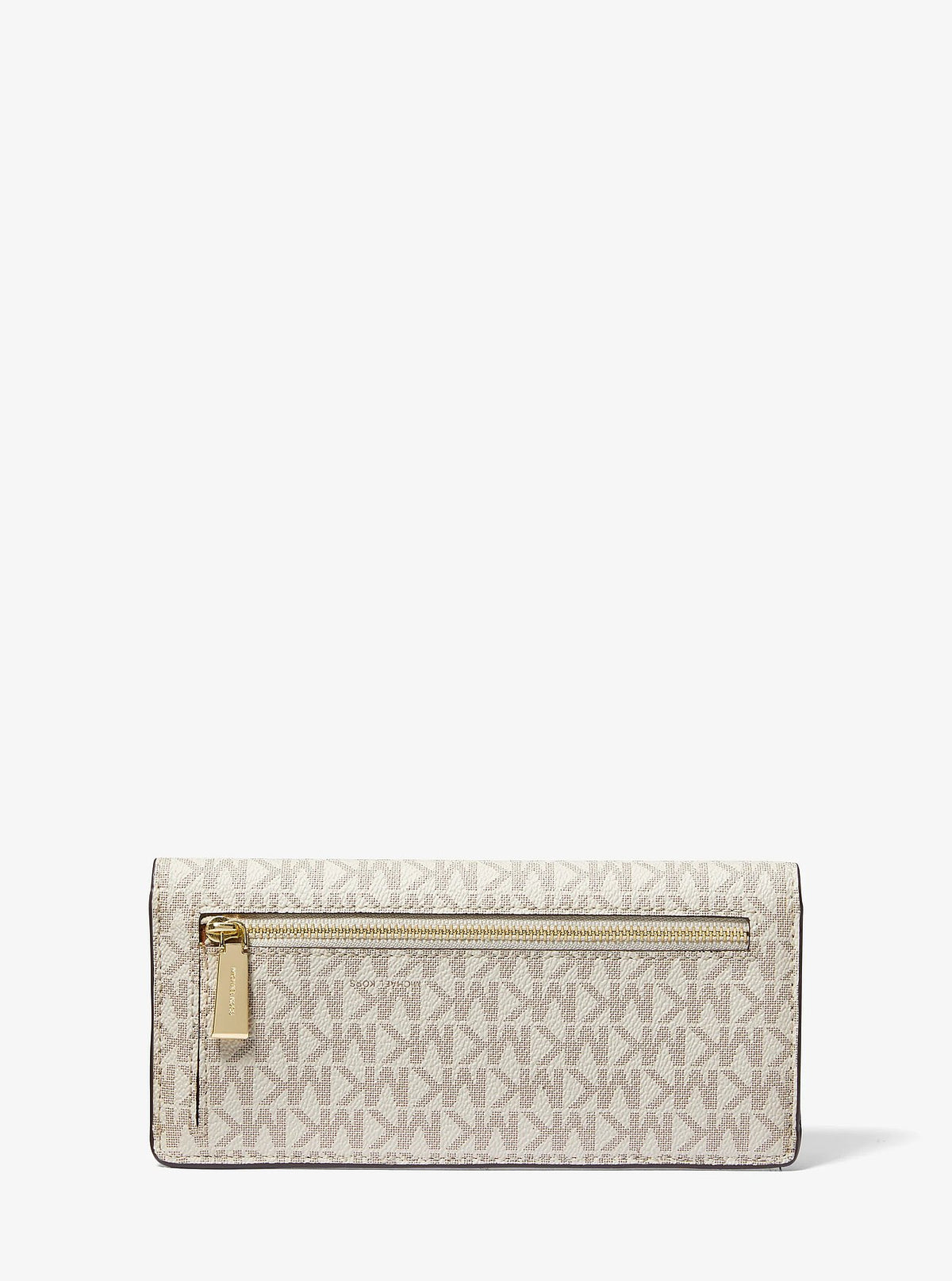 Michael Kors Jet Set Large Signature Logo Snap-Front Wallet - Vanilla/Acorn - 3