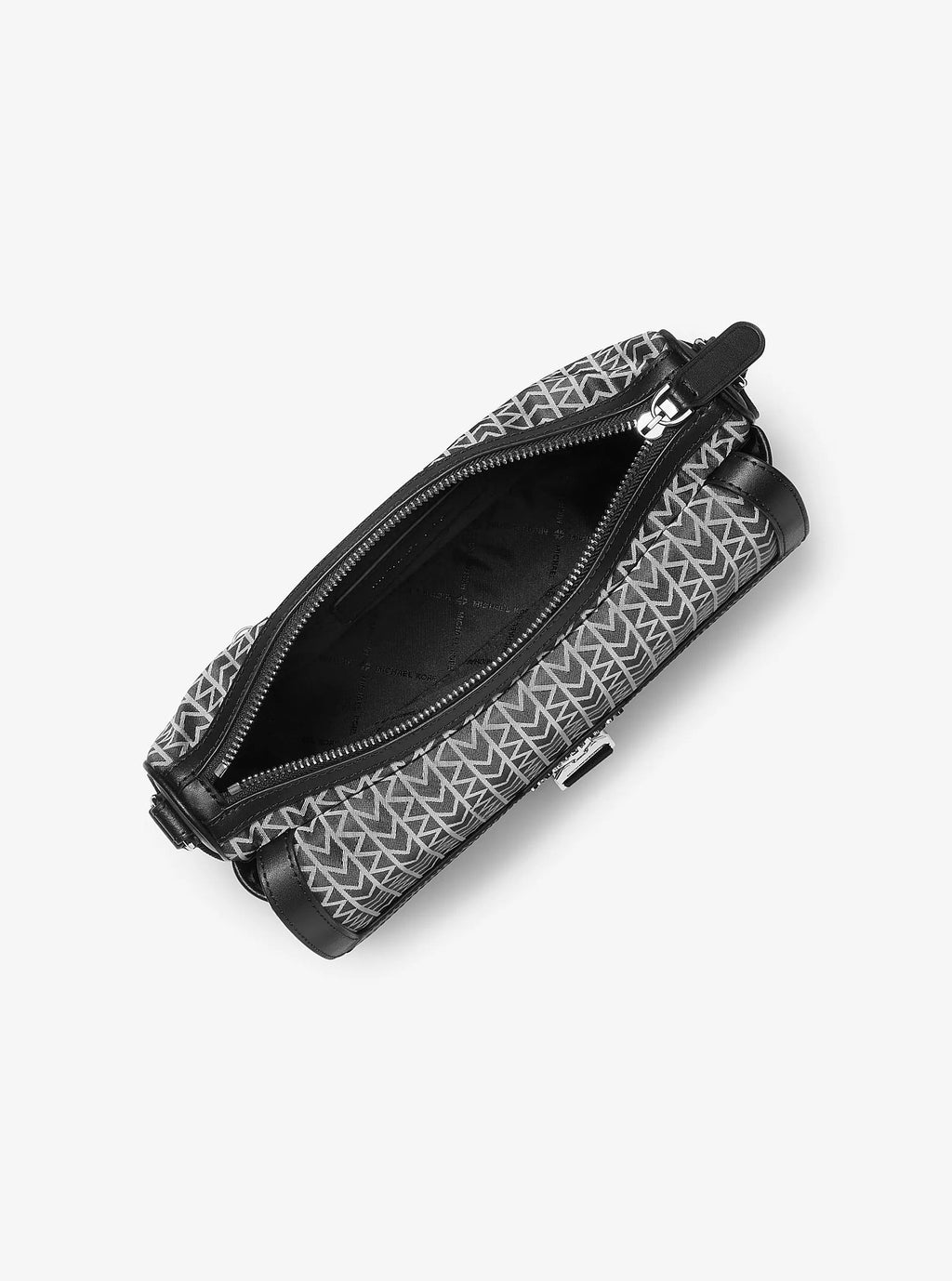 Michael Kors Eli MK2000 Logo Jacquard Messenger Bag - Black - 2