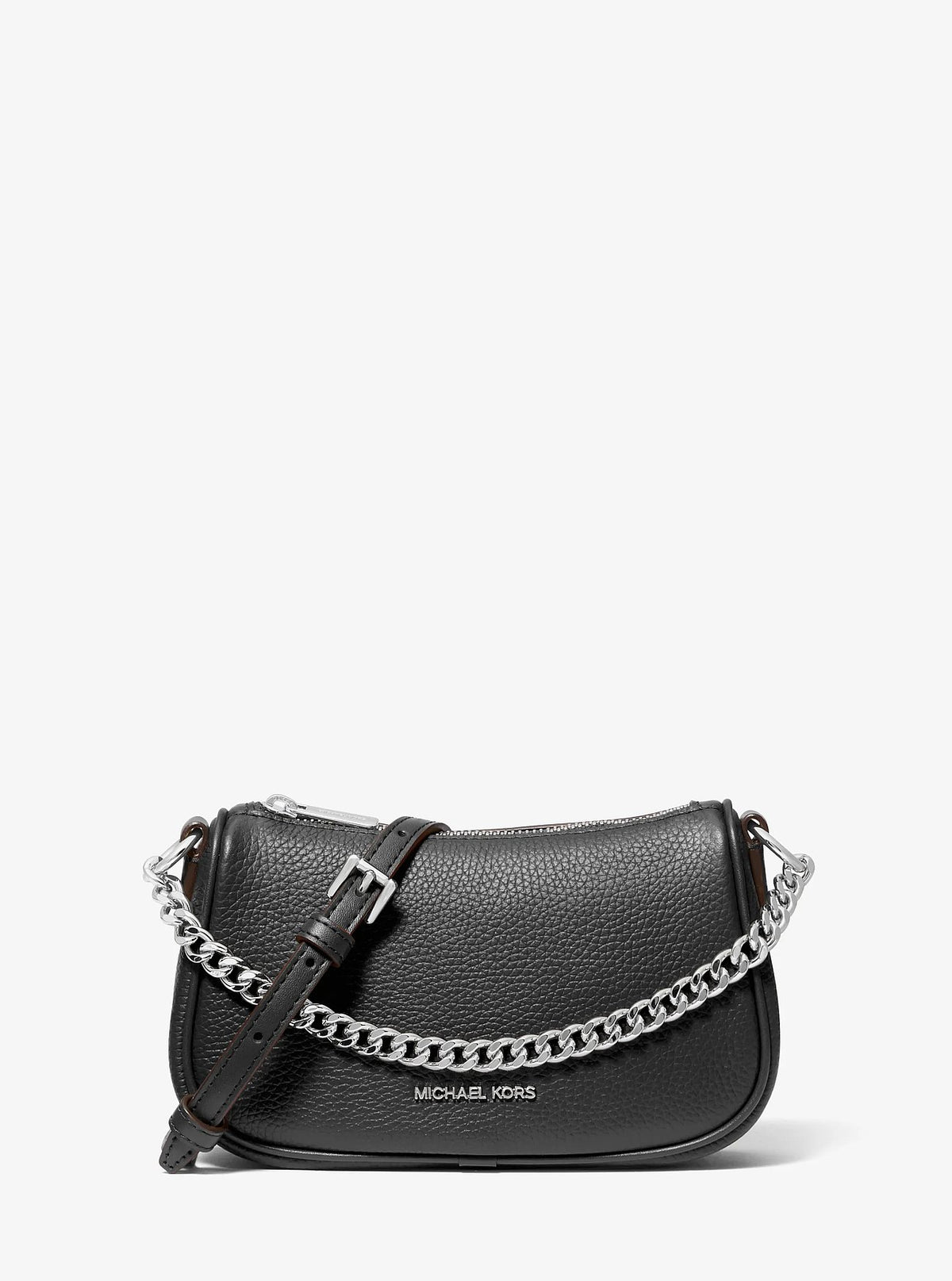 Michael Kors Carmela Small Pebbled Leather Crossbody Bag - Black