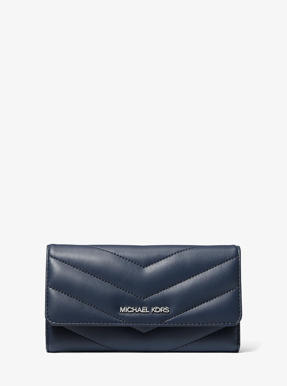 Michael Kors Jet Set Travel Large Quilted Tri-Fold Wallet - Navy
