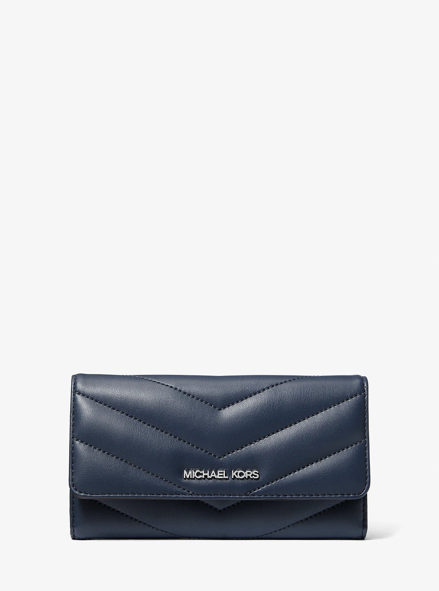 Michael Kors Jet Set Travel Large Quilted Tri-Fold Wallet