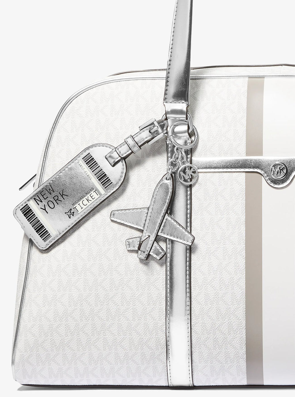 Michael Kors Airplane Metallic Keychain - Silver - 2
