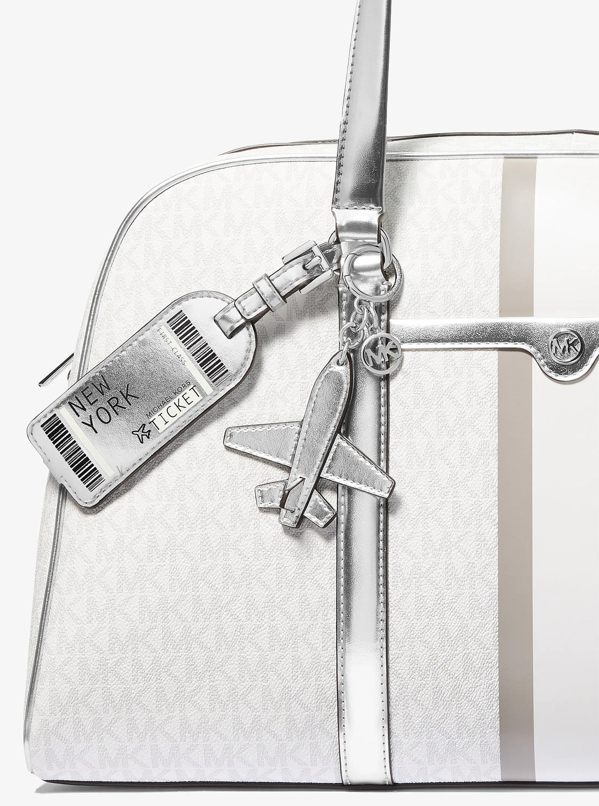 Michael Kors Airplane Metallic Keychain - Silver - 2