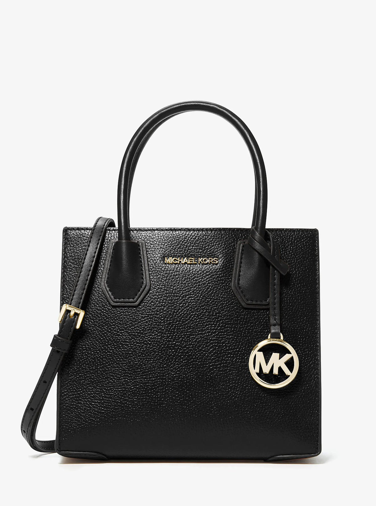 Michael Kors Mercer Medium Pebbled Leather Crossbody Bag - Black