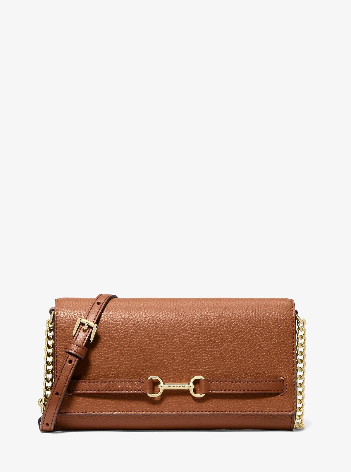 Michael Kors Carson Large Pebbled Leather Convertible Crossbody Bag - Luggage