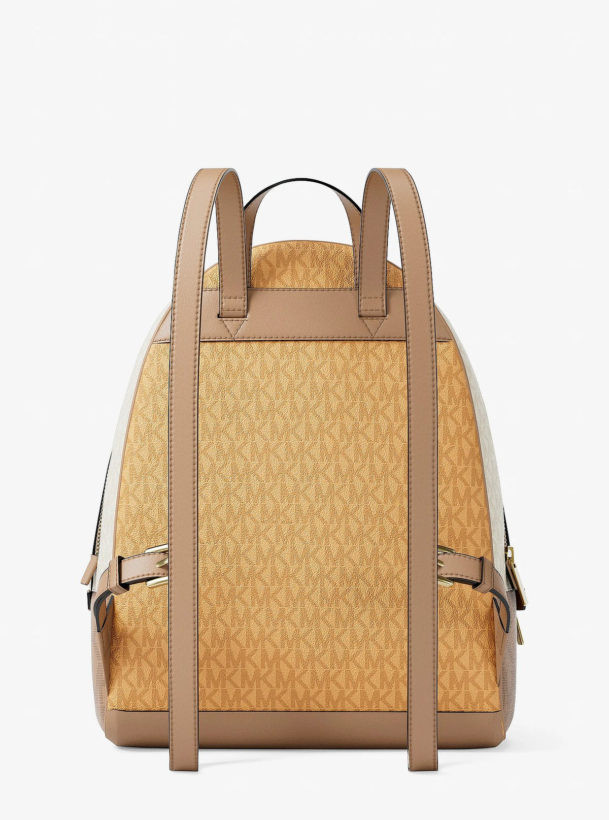 Michael Kors Rhea Medium Color-Block Signature Logo Backpack - Honeywheat Multi - 5