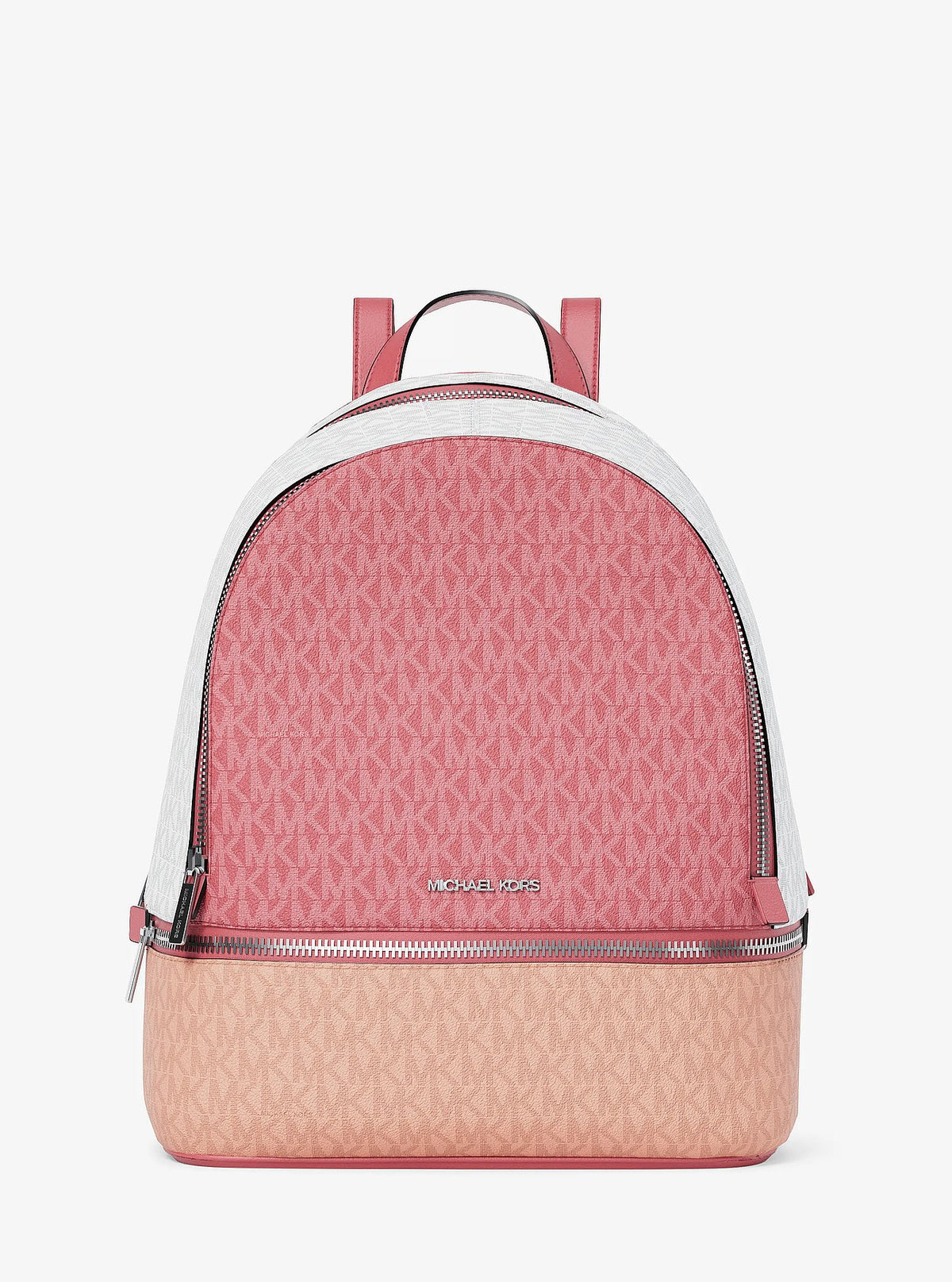 Michael Kors Rhea Medium Color-Block Signature Logo Backpack - Hibiscus