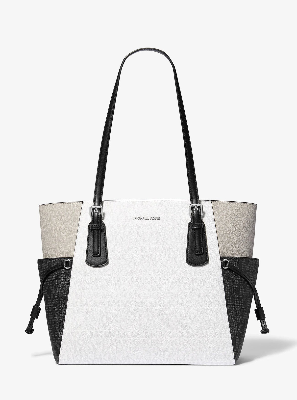 Michael Kors Voyager Large Color-Block Signature Logo Tote Bag - Opwht Multi