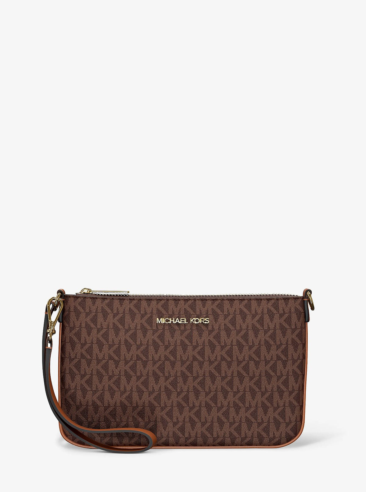 Michael Kors Jet Set Small Signature Logo Convertible Wristlet - Brown