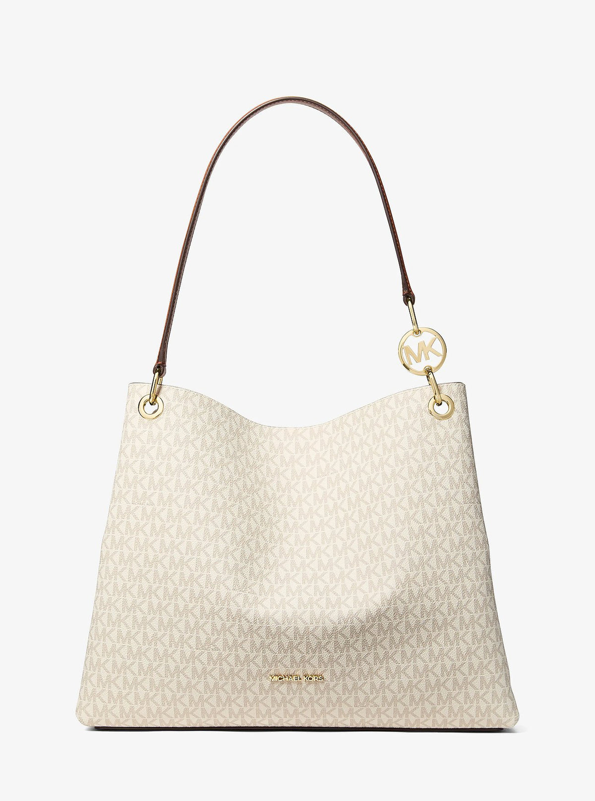 Michael Kors Christina Large Signature Logo Shoulder Bag - Vanilla