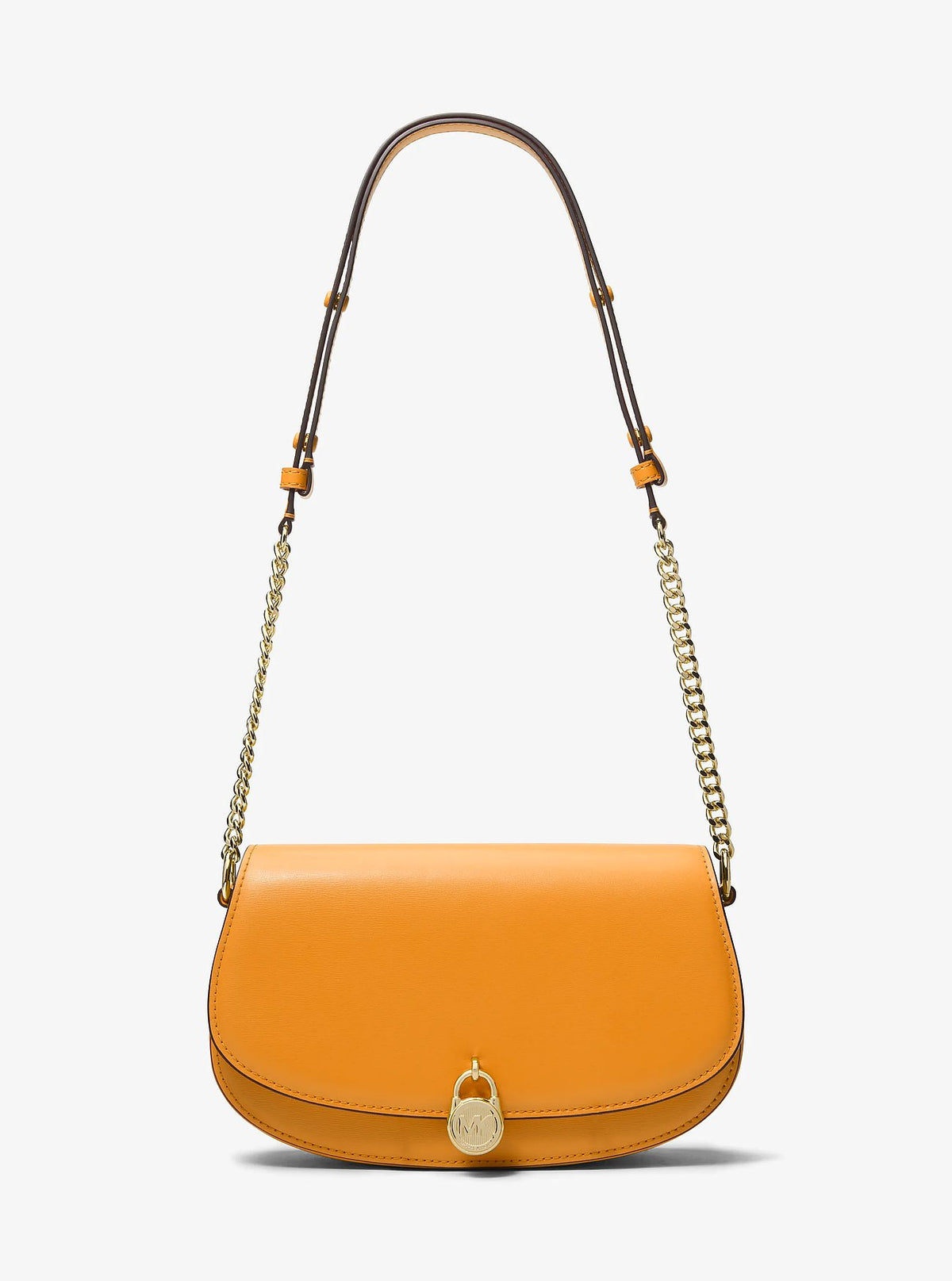 Michael Kors Mila Medium Leather Messenger Bag - Pop Orange