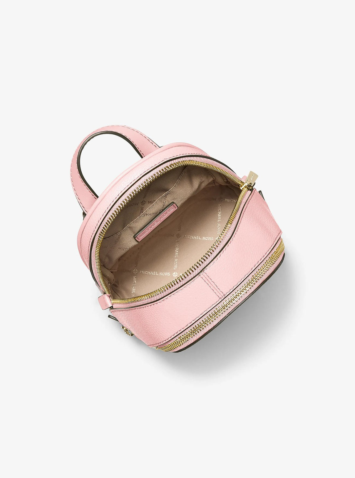Michael Kors Rhea Extra-Small Pebbled Leather Backpack - Powder Blush - 2