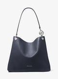 Michael Kors Christina Large Pebbled Leather Shoulder Bag - Navy