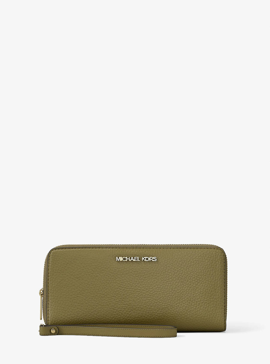 Michael Kors Jet Set Travel Large Pebbled Leather Wristlet