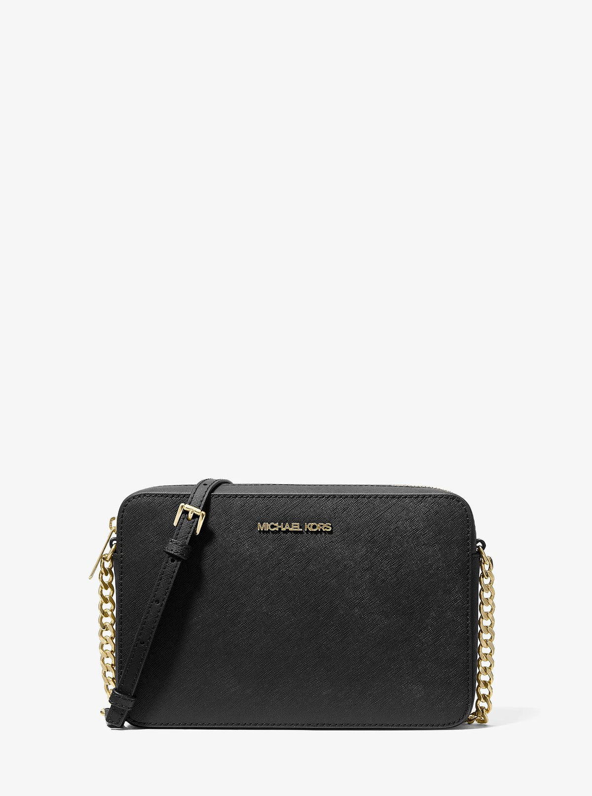Michael Kors Jet Set Large Saffiano Leather Crossbody Bag - Black