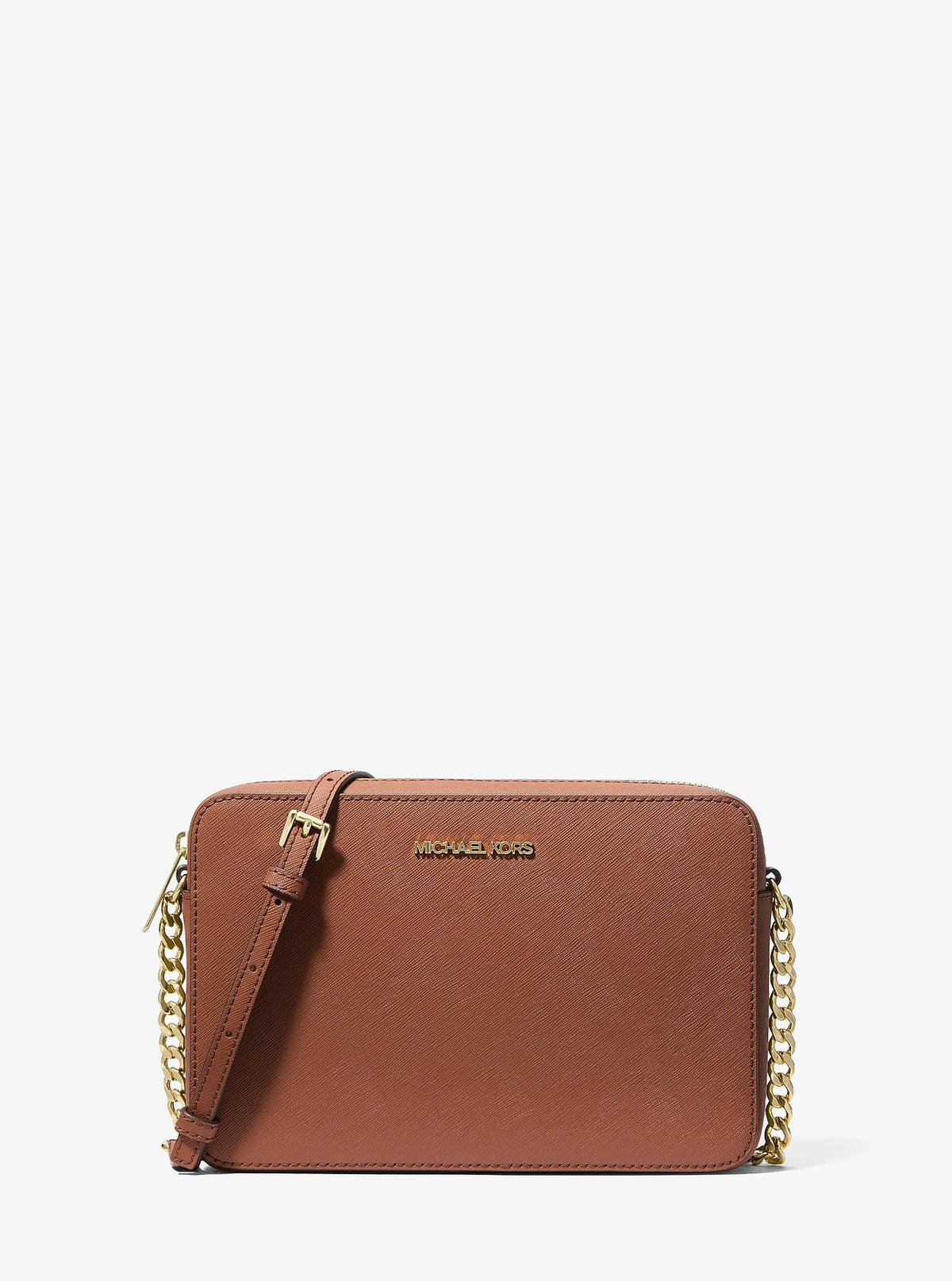 Michael Kors Jet Set Large Saffiano Leather Crossbody Bag - Luggage