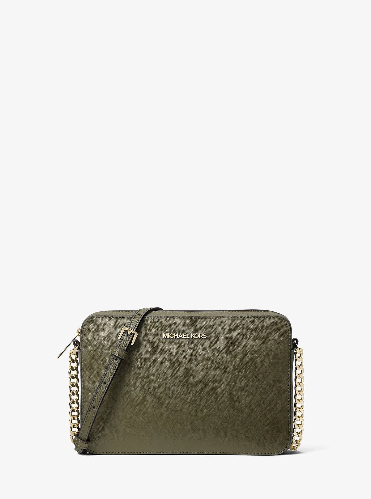 Michael Kors Jet Set Large Saffiano Leather Crossbody Bag - Olive