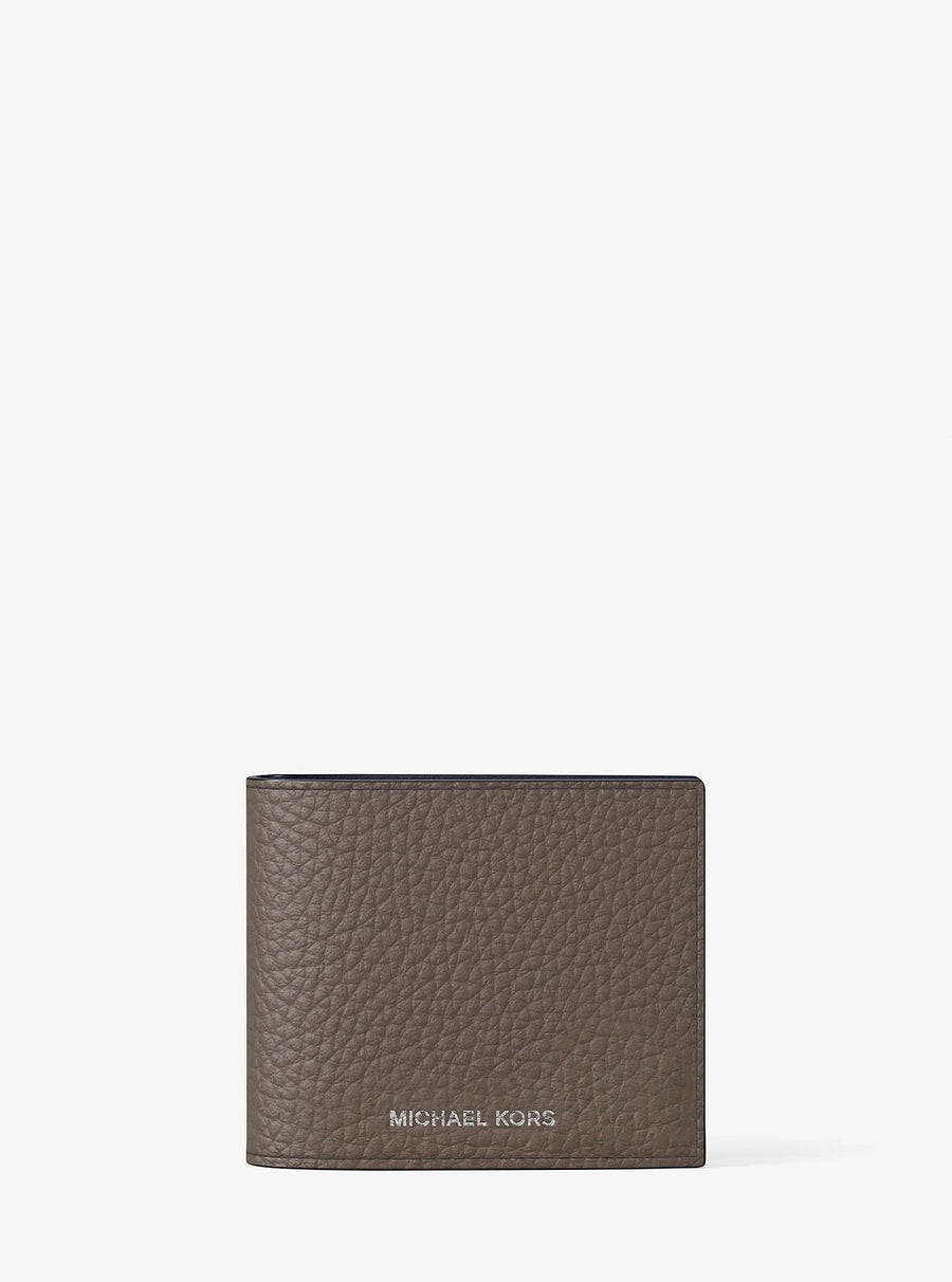 Michael Kors Cooper Pebbled Leather Billfold Wallet With Coin Pouch
