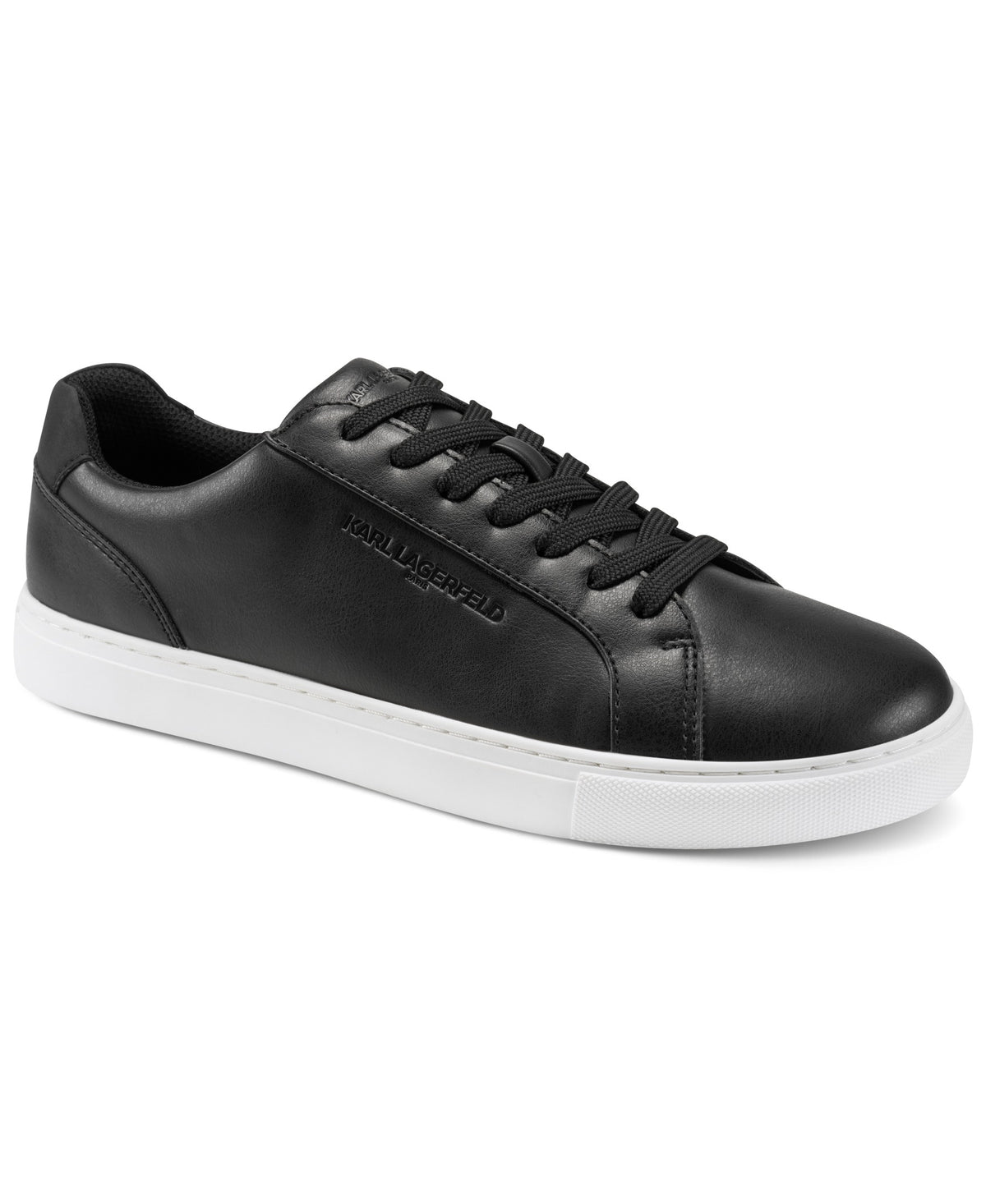 KARL LAGERFELD PARIS Men's Avenix Low Profile Embossed Logo Sneakers - Black