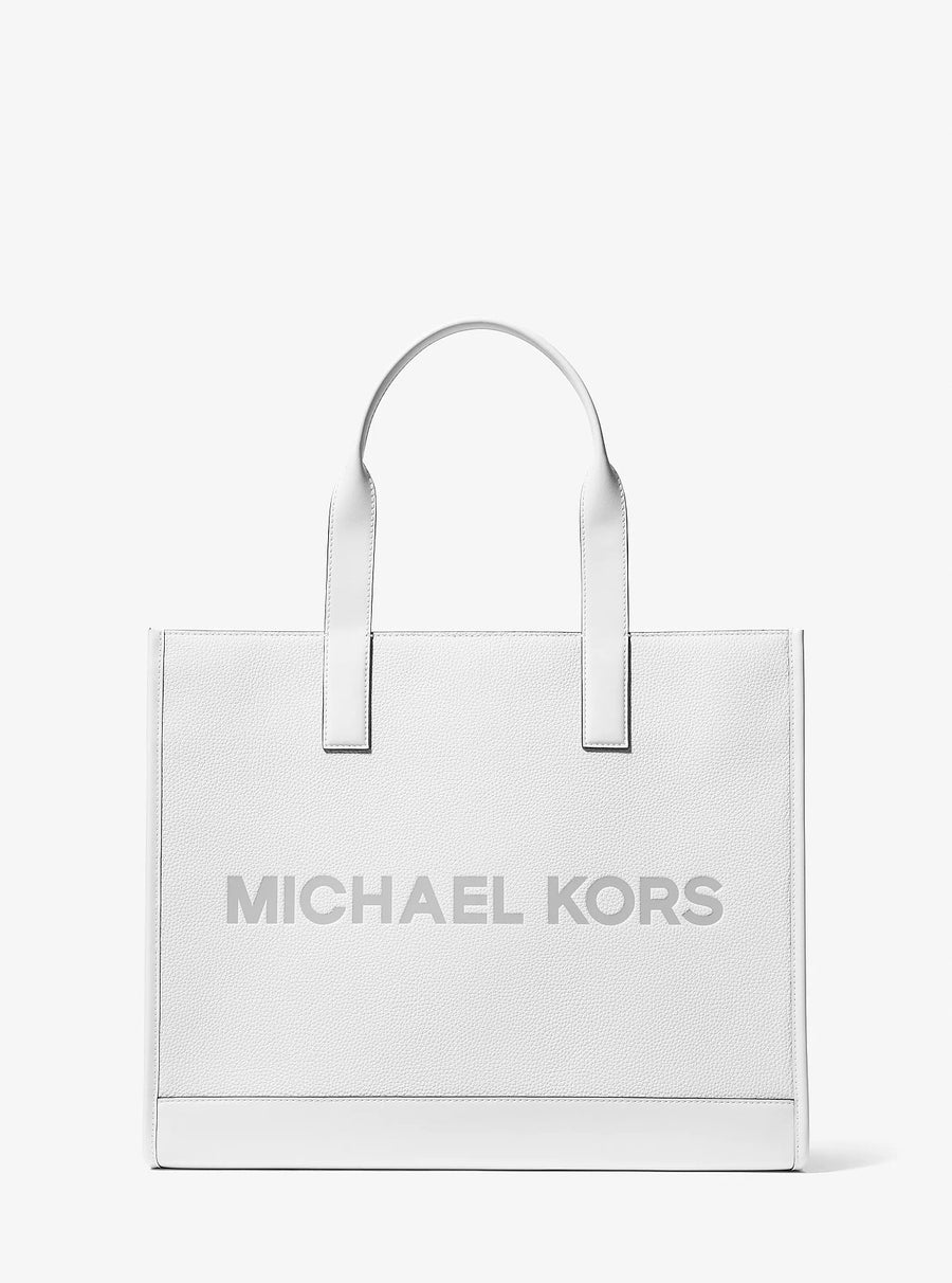 Michael Kors Cooper Logo Embossed Pebbled Leather Tote Bag
