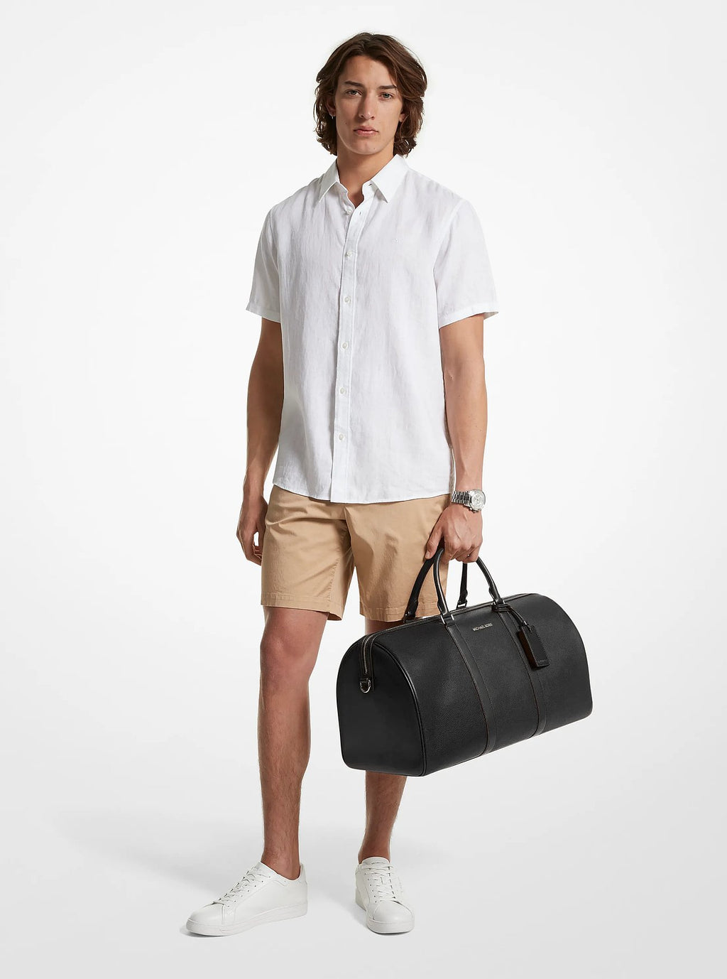 Michael Kors Cooper Pebbled Leather Duffel Bag - Black - 4