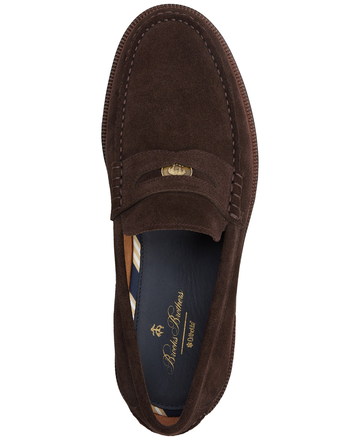 Brooks Brothers Men's Astor Coin Detail Loafers - Brown - 4