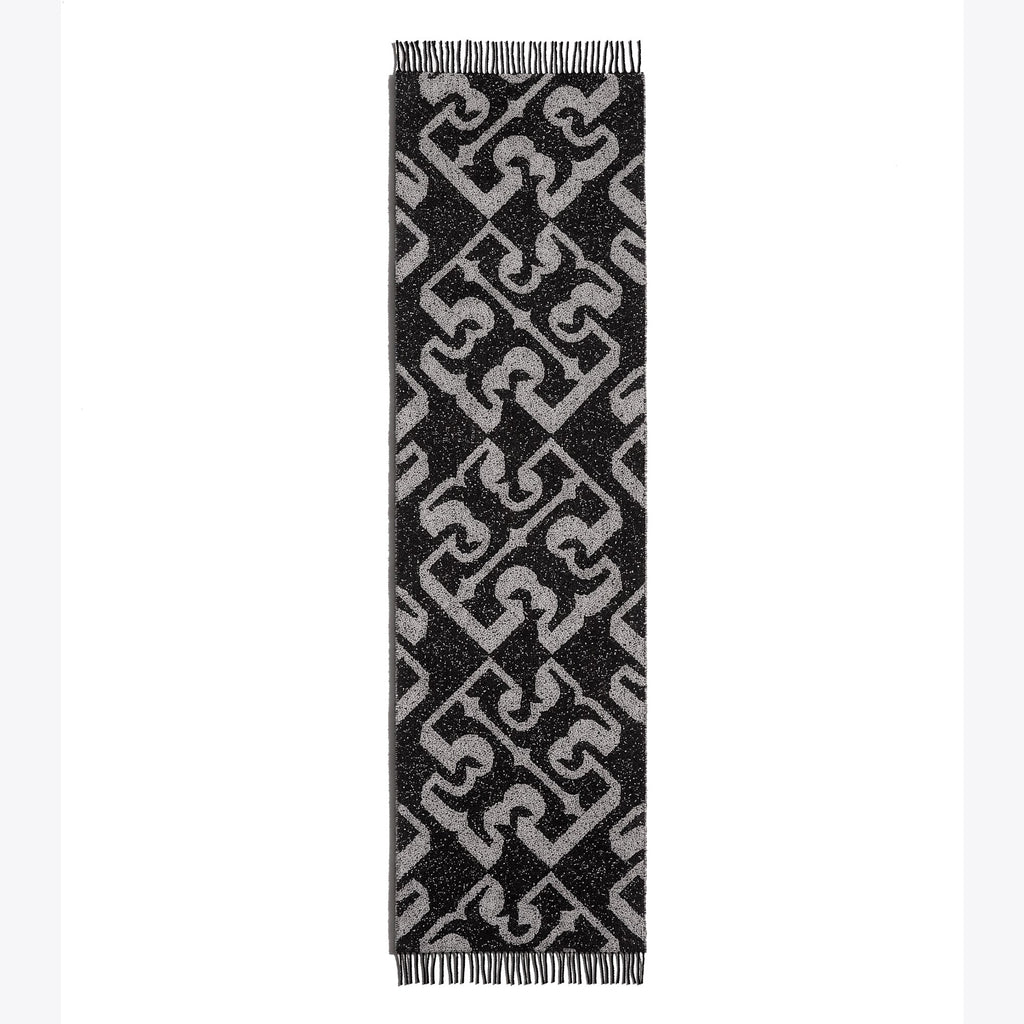 Tory Burch 3D Logo Oblong Scarf - 3d Logo Oblong Black - 4