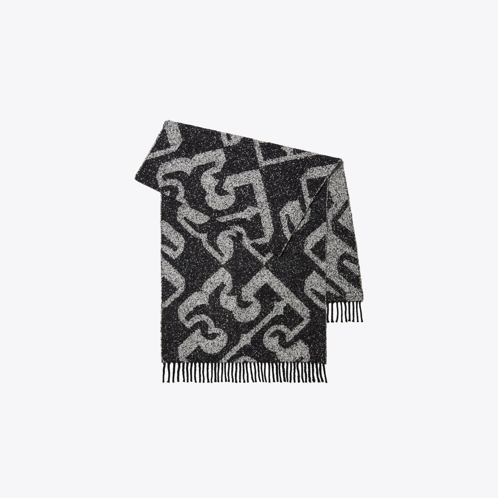 Tory Burch 3D Logo Oblong Scarf - 3d Logo Oblong Black - 3