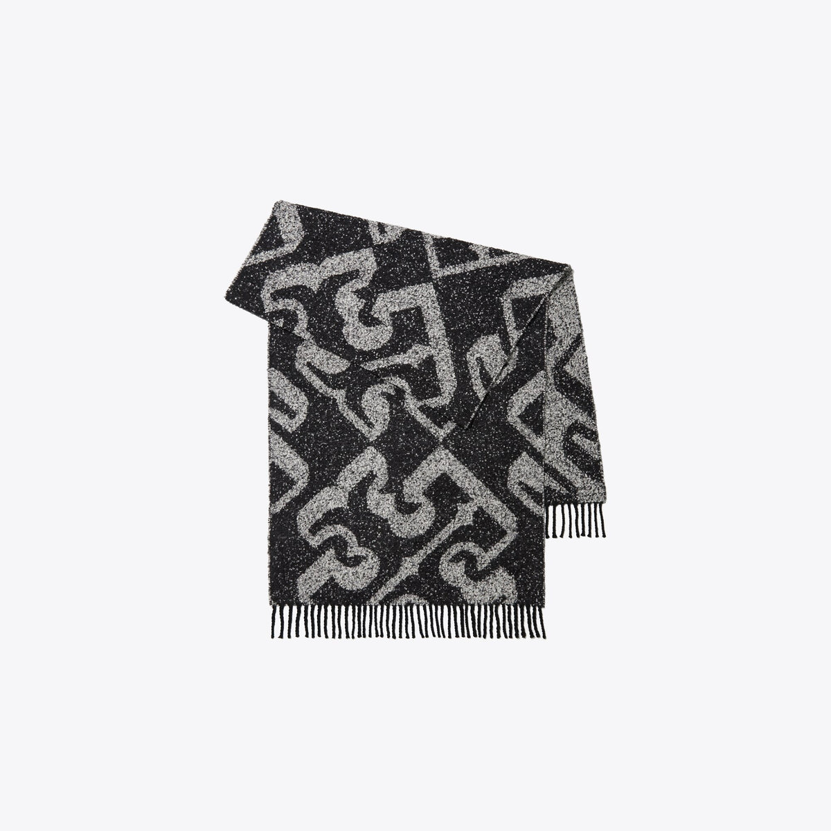 Tory Burch 3D Logo Oblong Scarf - 3d Logo Oblong Black - 3