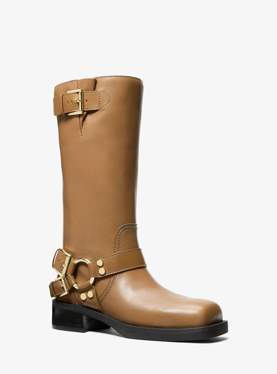 Michael Kors Crosby Leather Moto Boot