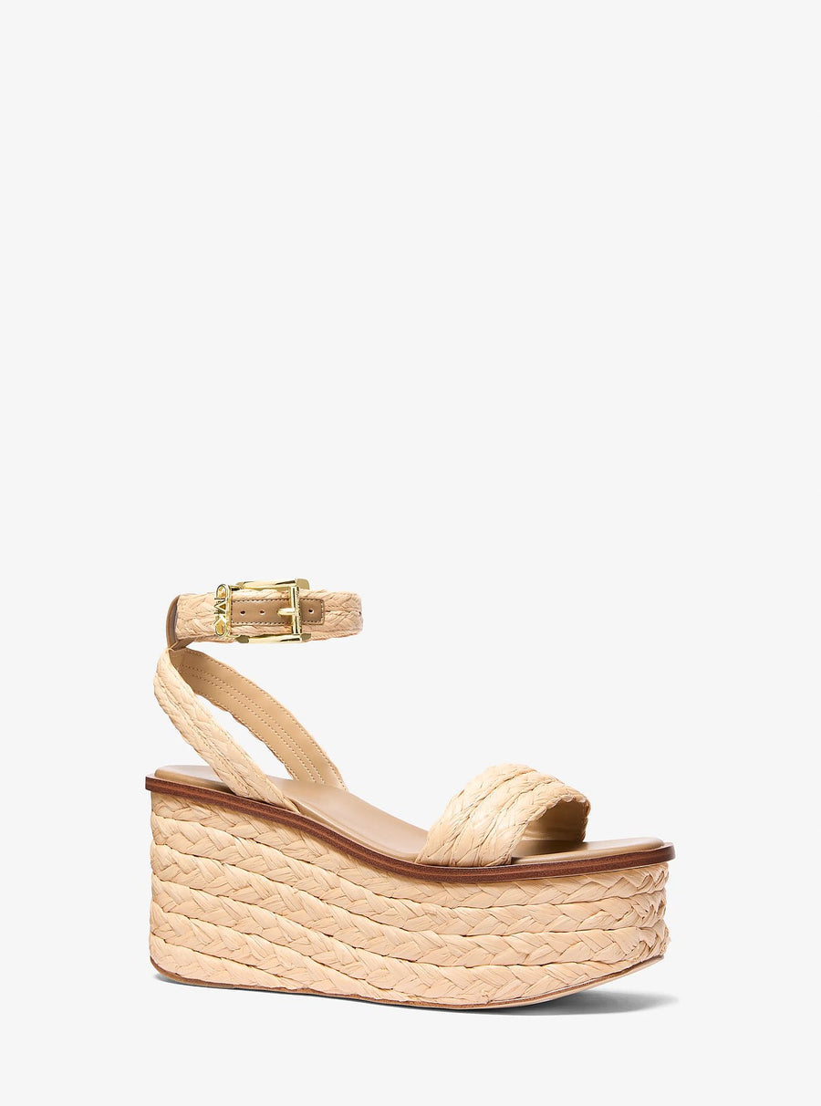 Michael Kors Sandra Straw Platform Sandal