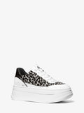 Michael Kors Hayes Leopard Print Calf Hair Platform Sneaker - Black Combo