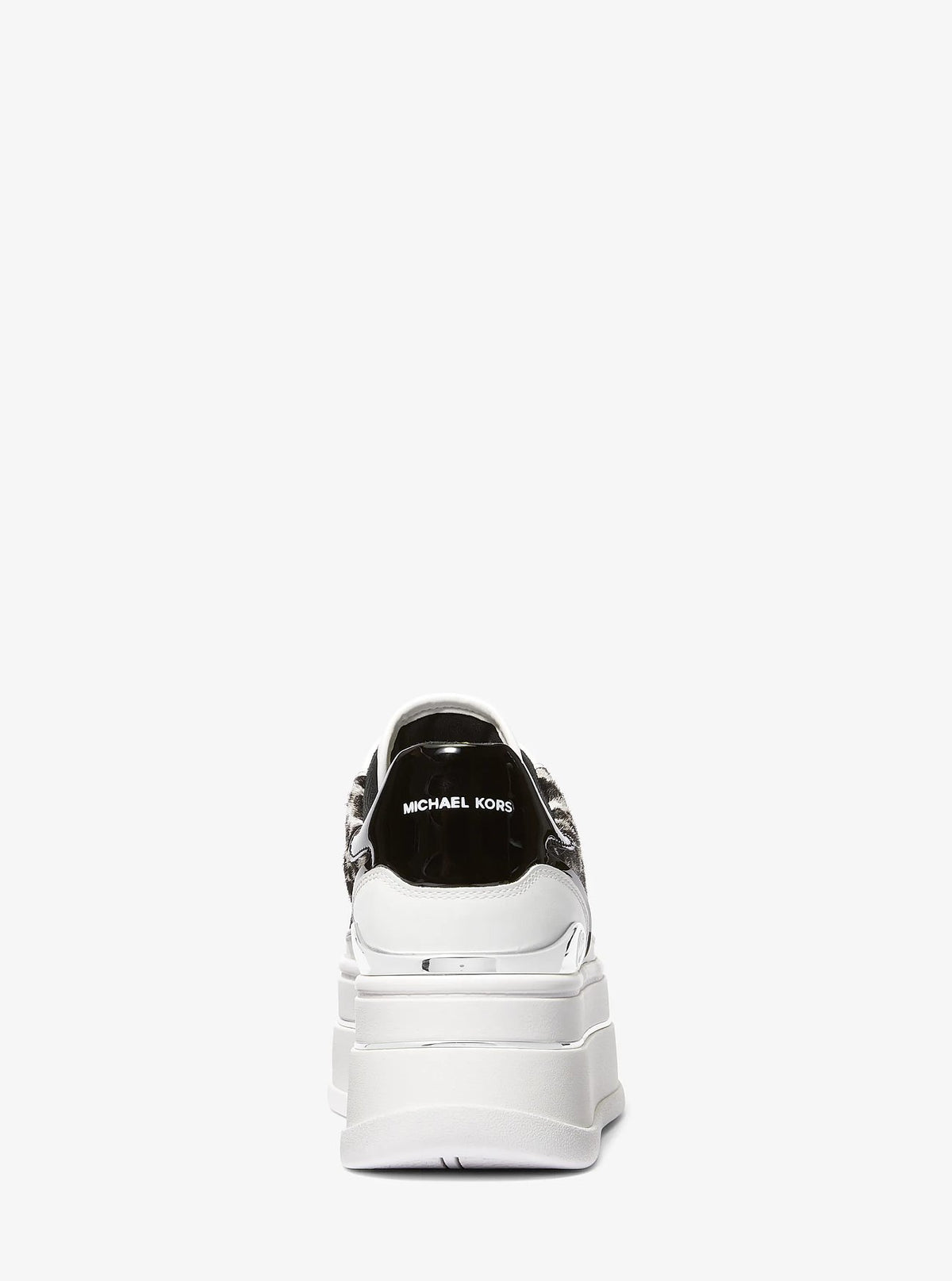 Michael Kors Hayes Leopard Print Calf Hair Platform Sneaker - Black Combo - 3