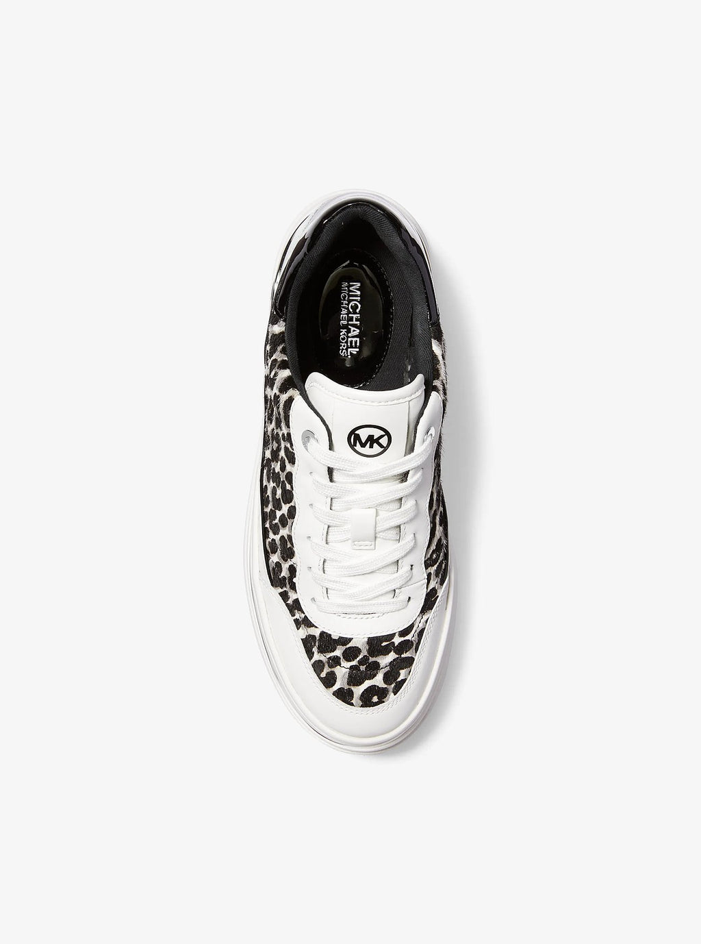 Michael Kors Hayes Leopard Print Calf Hair Platform Sneaker - Black Combo - 4